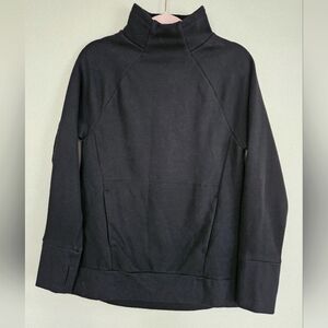 Fabletics Black Turtleneck Sweatshirt Super Soft Pockets Long Sleeve Size Small
